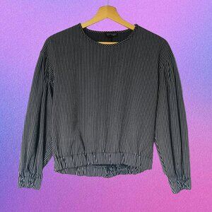 Topshop Navy and White Striped Top
